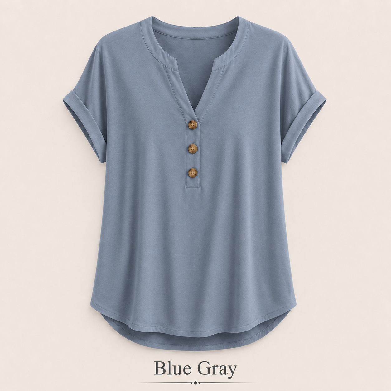 2026 Hot Style Women’s V-Neck Henley Top – Casual Loose Short Sleeve Dressy Blouse & Basic Tee