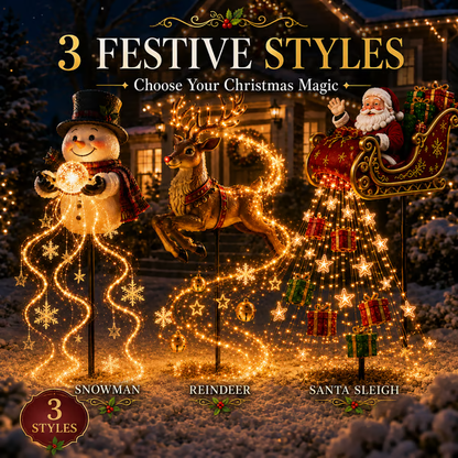 🔥Free Shipping -🎅✨ 2026 New Santa’s Flying Sleigh Gift Cascade – Solar Christmas Garden Light