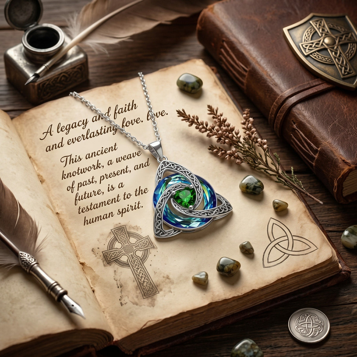 🔥 Last Day 50% OFF –♾️💖Birthstone Celtic Knot Necklace for Women