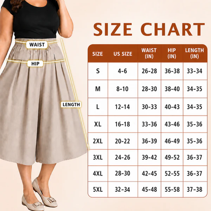 Relaxed Wide-Leg Cropped Culottes