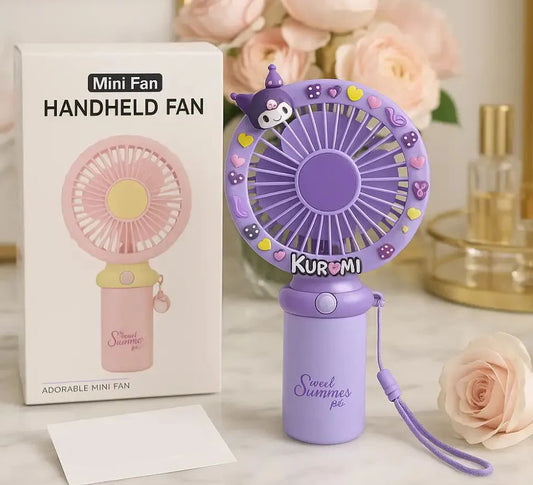 Kuromi Handheld Mini Fan – Portable Rechargeable Summer Fan