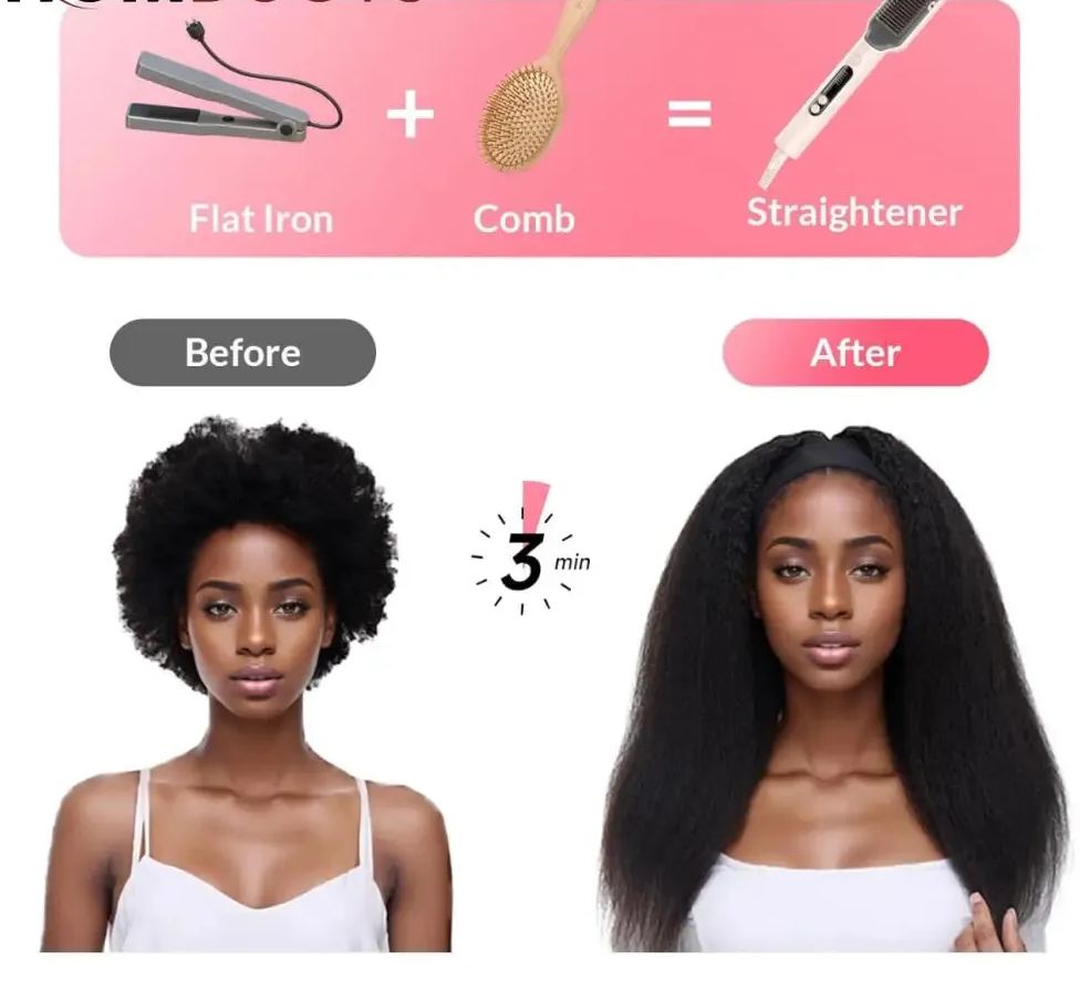 Luxury Electric Hair Straightening Brush – 4-in-1 Professional Styling Comb