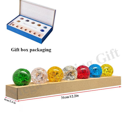 Luxury Crystal LED Globe Lamp – 7 Color Decorative Light on Wooden Base