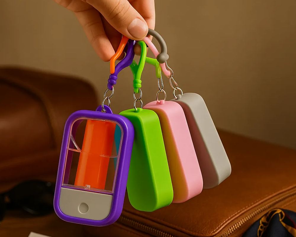 Luxe Refillable Perfume & Sanitizer Keychain Dispenser