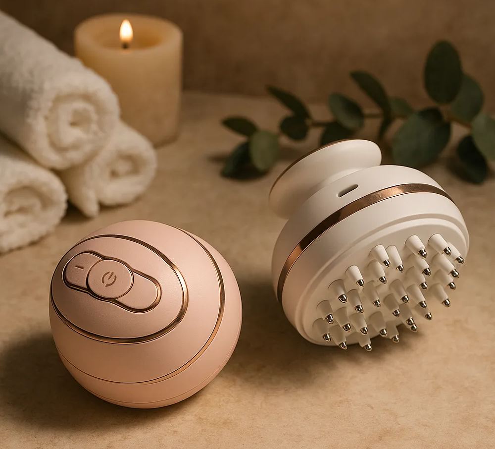Luxury Electric Scalp & Body Massager – Rechargeable Deep Relaxation Device with Metal Massage Nodes