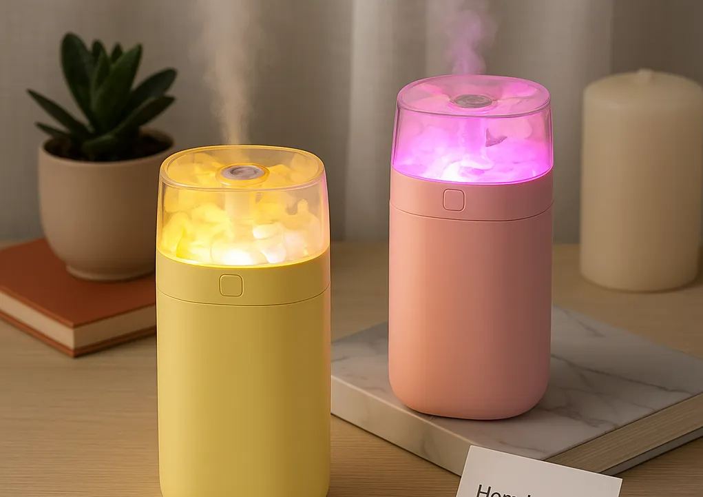 AromaGlow Portable Humidifier with LED Night Light – Mist Diffuser for Home & Office