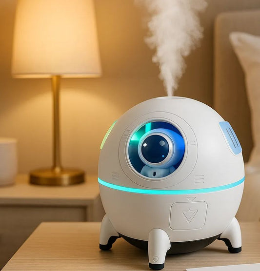 AstroSphere Mist Humidifier – Cool Mist Diffuser with LED Night Light | 360° Space Capsule Design