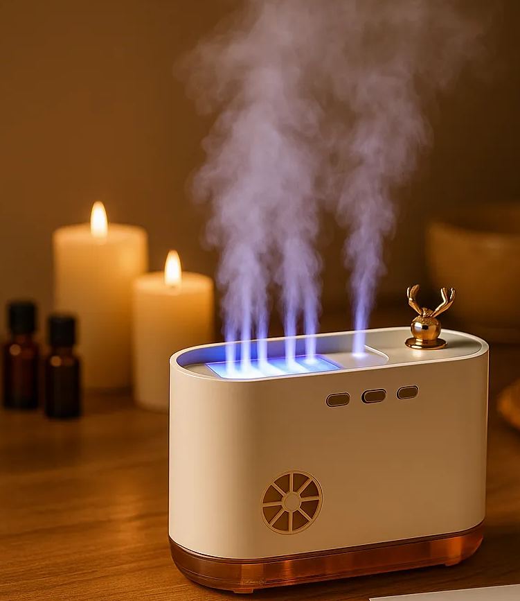 Dynamic Aromatherapy Humidifier – 5 Spray Modes, Colorful LED Lights, Large Water Tank