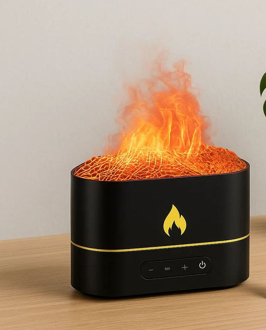Flame Effect LED Humidifier – Ultra-Realistic Fire Mist Aromatherapy Diffuser