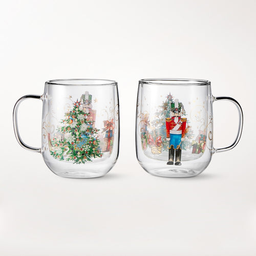 Double-Wall Nutcracker Coffee Mugs