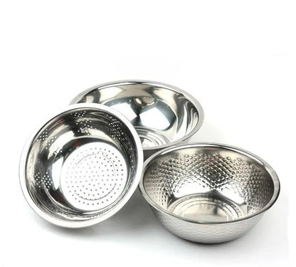 3Pcs of Stainless Steel Mixing Bowl Set Kitchen Cookware Utensils