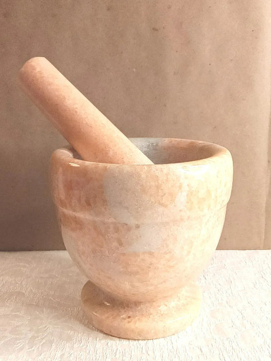 Marble mortar and pestle