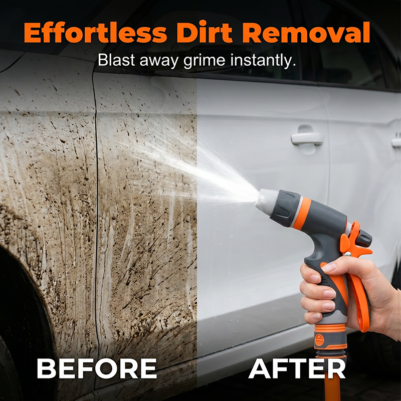 💦Household Car Wash Water Gun-Adjustable Spray, Anti-Slip Grip & Universal Connectors for Effortless Home & Vehicle Cleaning 🚗✨