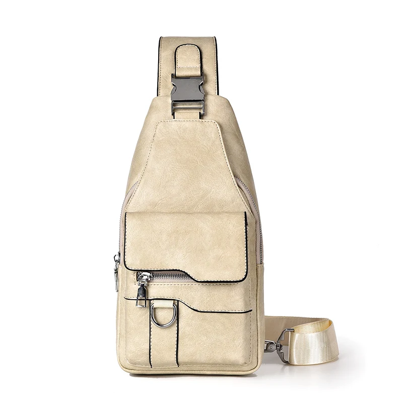 Men's Retro Waterproof Faux Leather Sling Chest Bag – Water-Resistant, Intelligent Storage & Ergonomic Comfort