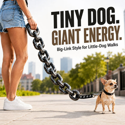 Oversized Chain Dog Leash & Collar Set for Small Dogs - Make Everyday Walks Stand Out